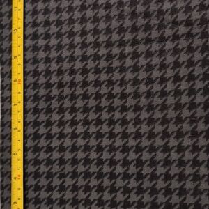Black & Grey Houndstooth Flannel Fabric